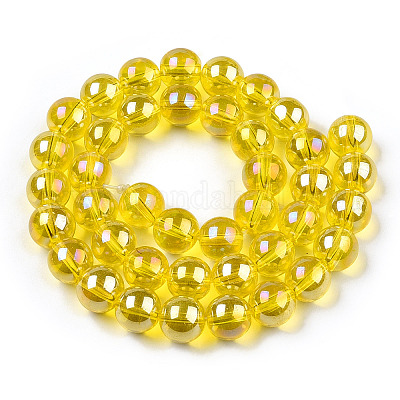 Гальванизируйте прозрачное стекло бисер нитей GLAA-T032-T10mm-AB11-1