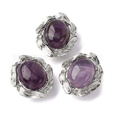 Натуральные аметистовые овальные многорядные звенья G-G207-02P-08-1