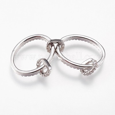 Латунь микро проложить кубический цирконий звенья кольца KK-I614-035P-1