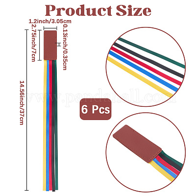 Закладки из искусственной кожи с разноцветными лентами AJEW-WH20002-70I-1