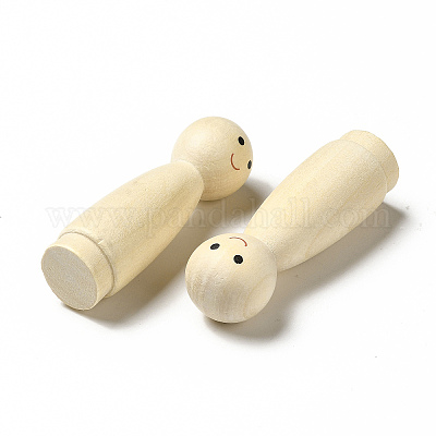 50Pcs Unfinished Wooden Peg Dolls Wooden Figures Decorative Peg