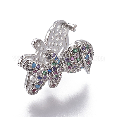 Латунные микро проложить кубического циркония слайд подвески ZIRC-F099-21P-1