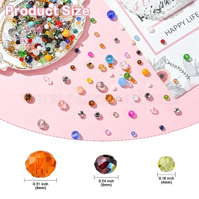 1000 шт. 3 вида стеклянных бусин-ронделей GLAA-CJC0009-09C-1