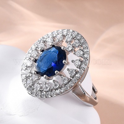 Регулируемые кольца из латуни с микропаве и цирконием для женщин RJEW-C118-08P-1