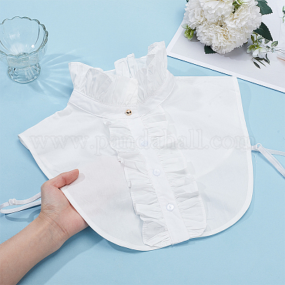 Съемные полиэстеровые женские рубашки с накладными воротниками AJEW-WH0314-867-1