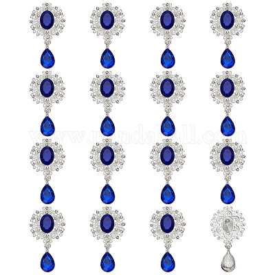 Кабошоны из сплава со стразами FIND-FG0004-26B-1