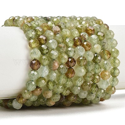 Естественный зеленый гранат бисер нитей&nbsp;G-B175-D12-5mm-1