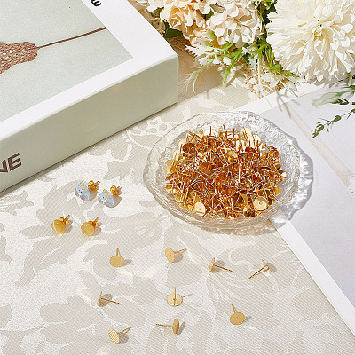 200 шт. фурнитура для сережек-гвоздиков из нержавеющей стали 304 STAS-SC0010-27-1