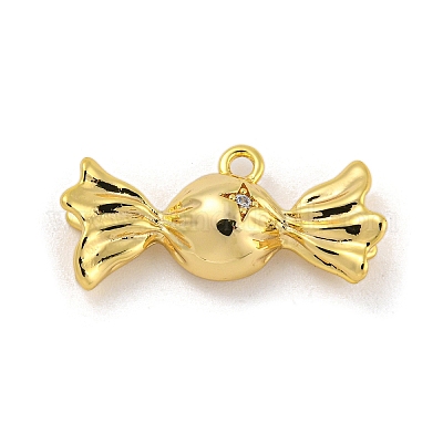 Латунные микропаве прозрачные подвески с фианитом KK-O008-01C-G-1