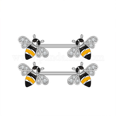 Кольца для сосков из нержавеющей стали 304 с кубическим цирконием&nbsp;WG0A897-03-1