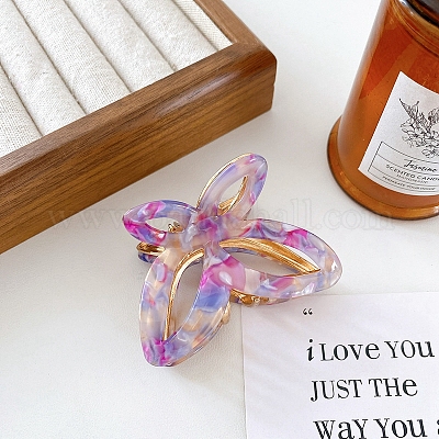 Заколки для волос из ацетата целлюлозы (смола) в форме бабочки PW-WG51767-08-1