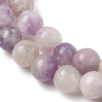 Натуральный лепидолит / пурпурный слюдяный камень бисер пряди&nbsp;G-K410-06-4mm-A-1