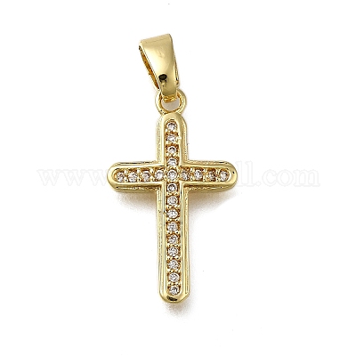 Латунные микропаве прозрачные подвески с фианитом ZIRC-I070-112G-1