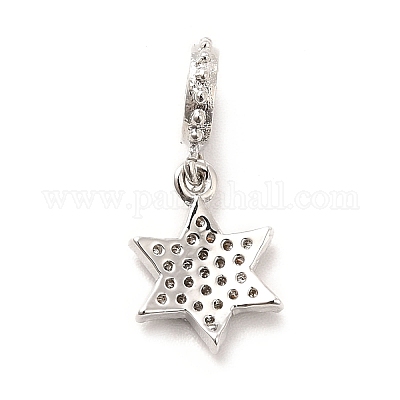 Реечное покрытие латунь микро паве кубический цирконий европейские подвески с подвесками KK-K270-11P-1