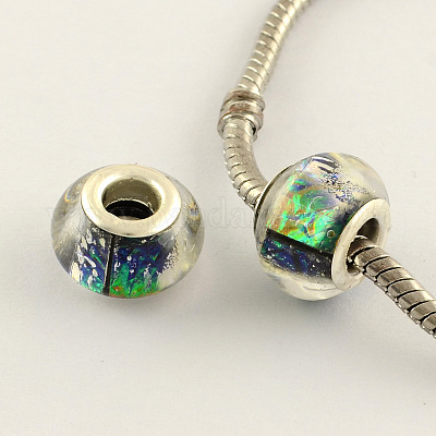 Европейские строковые бусины из смолы с большими отверстиями DACR-S011-02-1