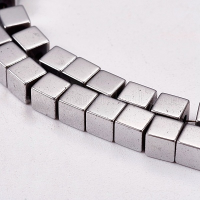 Гальванизировать немагнитных синтетический гематит бисер пряди X-G-J170A-4x4mm-01-1