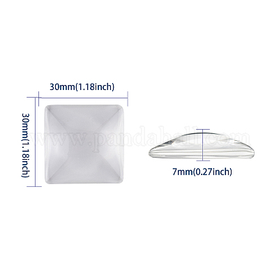 Полупрозрачные квадратных кабошоны X-GGLA-A001-30mm-1