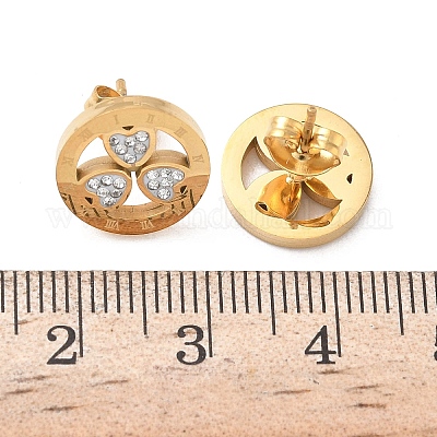 Кольцо с клевером EJEW-G453-04G-1