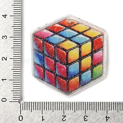 Подвески из прозрачного акрила с принтом OACR-S045-03F-1