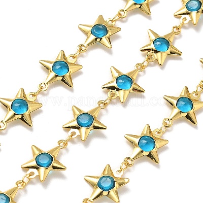 Латунные цепи со стеклянными звеньями CHC-R001-06G-03-1