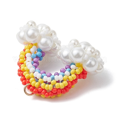 Подвески из радуги из стеклянного бисера ручной работы PALLOY-MZ00502-1