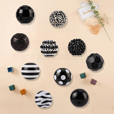 20шт. набор из 10-х видов акриловых и смоляных бусин DIY-PA0001-02A-1