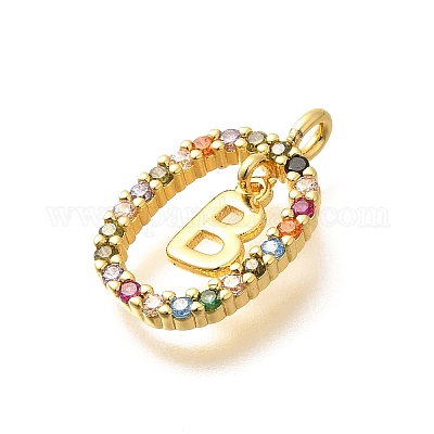 Латунные микро проложить кубического циркония подвески ZIRC-P123-01G-B02-1