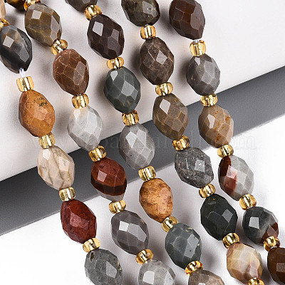 Естественного изображения яшмы бисер нитей G-N342-53-8x6-09-1