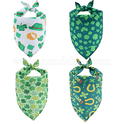 4 шт. 4 стиля треугольный полиэстеровый носовой платок для домашних животных AJEW-CP0006-08B-04-1