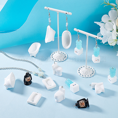 30 шт. 5 стиля подвески из непрозрачной смолы для ванной комнаты RESI-PH0002-24-1