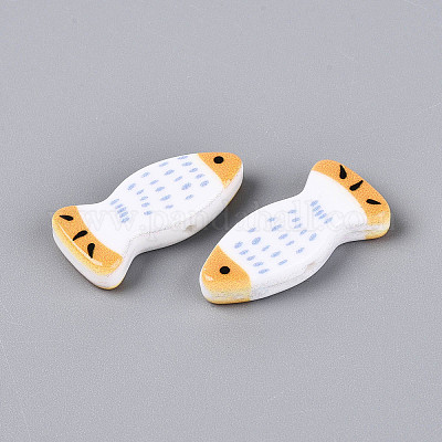 Печатные непрозрачные бусины из смолы&nbsp;RESI-N043-22E-1