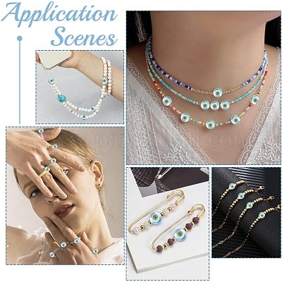 1 нить бусины лэмпворк ручной работы от сглаза LAMP-NB0001-69-1