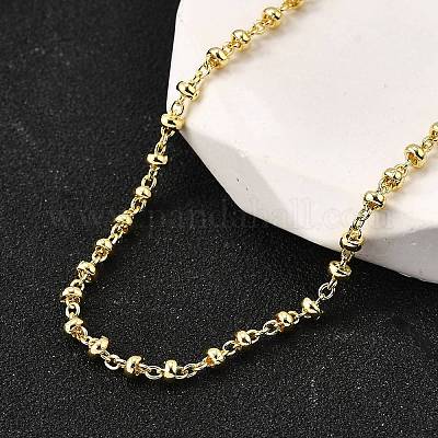 Ожерелья из латунных цепочек-ронделей NJEW-M108-05G-1