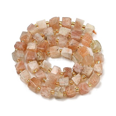 Brins de perles de pierre de soleil naturelles d'Arusha&nbsp;G-G053-B16-02-1