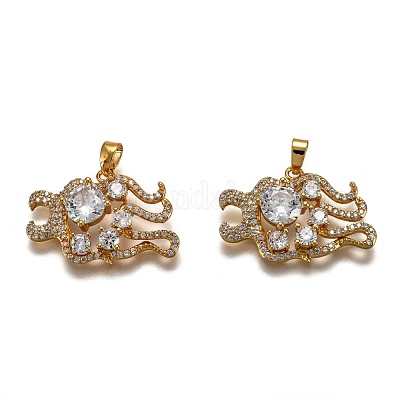 Латунные прозрачные кубические циркониевые подвески в виде созвездий KK-J278-33G-B-1