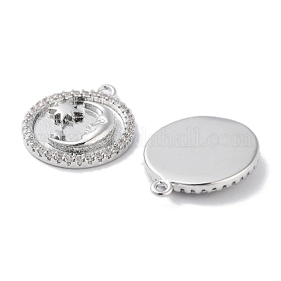 Латунные микропаве прозрачные подвески с фианитом KK-F871-30P-1