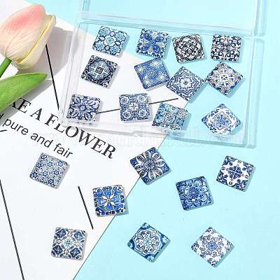 20шт стеклянные кабошоны GLAA-FS0002-59-1