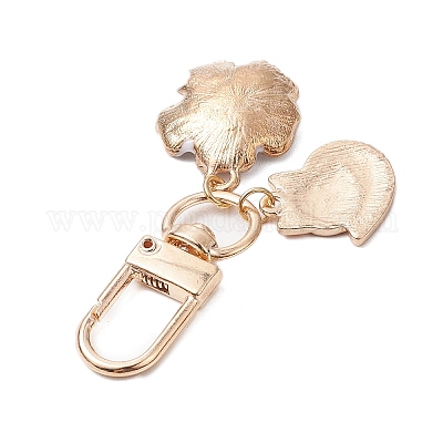 Подвеска из сплава цветочной лисы с эмалью HJEW-JM02747-1