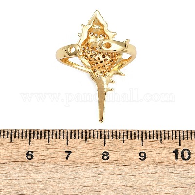 Латунные микро проложить манжеты кольца кубического циркония RJEW-P167-02C-G-1