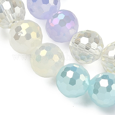 Стеклянные бусины с гальваническим покрытием  EGLA-D300-06-8mm-12-1