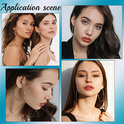 4 piars 4 стиля латунные серьги-кольца для женщин EJEW-BBC0001-71-1