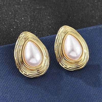 201 серьги-гвоздики из нержавеющей стали в форме капли EJEW-P304-02G-1