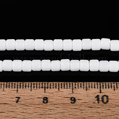 Непрозрачные сплошные цветные стеклянные бусины GLAA-N065-4x4mm-C01-1