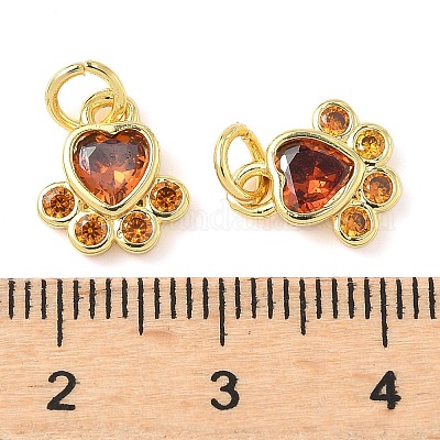 Подвески с отпечатками лап из латуни и кубических цирконий KK-I355-17G-1