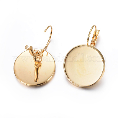 Серьги с застежкой-рычагом из нержавеющей стали 304 STAS-F191-03G-18mm-1