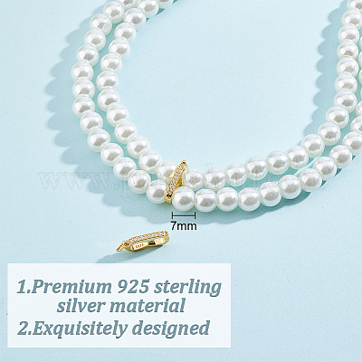 2 шт. платиновое покрытие 925 застежки-крутилки из стерлингового серебра со стразами FIND-GO0002-57-1