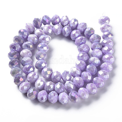 Непрозрачная выпечка окрашенные стеклянные бусы пряди EGLA-N006-006D-1