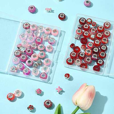 40 шт. 20 вида европейских бусин из смолы и стекла RPDL-FS0001-04-1