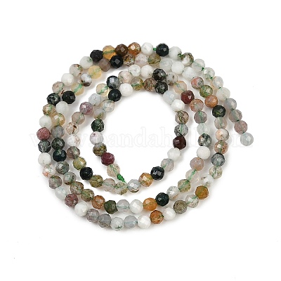 Природные моховой агат бисер нитей&nbsp;LS-G-RM2025-A33-3mm-1