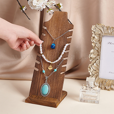 Деревянная доска для демонстрации ожерелья с наклоном назад&nbsp;NDIS-WH0016-04B-01-1